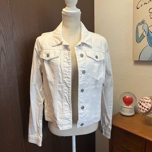 White Jean Jacket | women's large